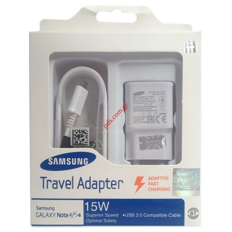 Γνήσιος φορτιστής σπιτιού σετ Samsung EP-TA20EWE + ECB-DU4EWE MicroUSB White (EU Blister) OLD BLISTER