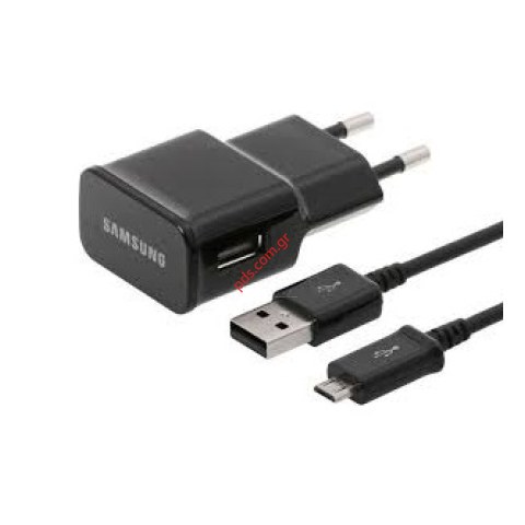 Γνήσιος φορτιστής σπιτιού set Samsung ETA-U90EBE USB Black (BLISTER) Micro USB σε μαύρο χρώμα ETA-U90EB+ECB-DU4ABE