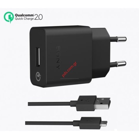 Γνήσιος φορτιστής σπιτιού Sony UCH10 Black (Bulk) σε μαύρο χρώμα fast travel charger 