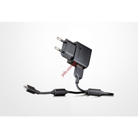 Original travel charger SonyEricsson EP-800 whith microUSB cable for data transfer and charging function (GreenHeart) Bulk