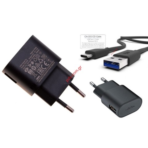 Γνήσιος φορτιστής ταξιδίου Microsoft AC-100E USB Type C (3A) BULK Fast charger γρήγορη φόρτιση με ξεχωριστό καλώδιο CA-232 (ΕΞΑΝΤΛΗΘΗΚΑΝ)