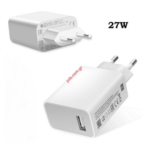 Γνήσιος φορτιστής Xiaomi MDY-10-EL USB 27W/5A Q4 Fast charge White Bulk