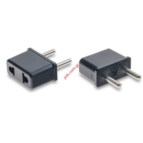 Αντάπτορας ρεύματος adaptor US to EU Round pin Black σε μαύρο χρώμα