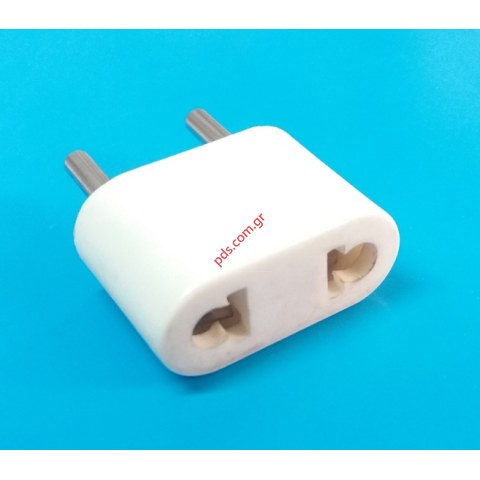 Αντάπτορας ρεύματος adaptor US to EU Round pin White σε λευκό χρώμα