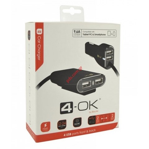 Car charger BLU 4 PORTS USB 9.6A Blister Car charger BLU 4 PORTS USB 9.6A Blister