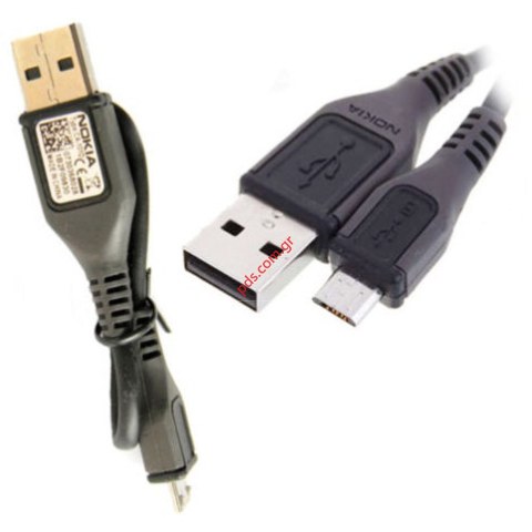 Γνήσιο καλώδιο κοντό MicroUSB Nokia CA-101D (20cm) BULK για ολα τα Nokia και συσκευές με φις Micro USB 2 TYPE (ΕΞΑΝΤΛΗΘΗΚΑΝ)