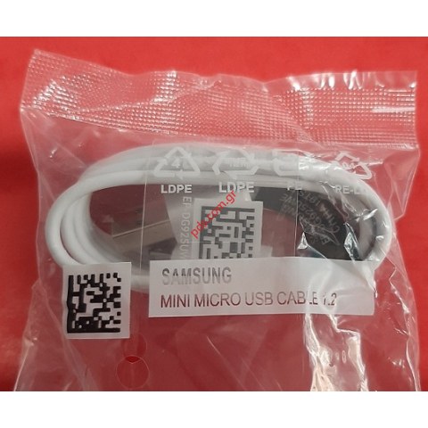 Γνήσιο καλώδιο MicroUSB Samsung EP-DG925UWE 1.2M White σε λευκό χρώμα Bulk (LIMITED STOCK)