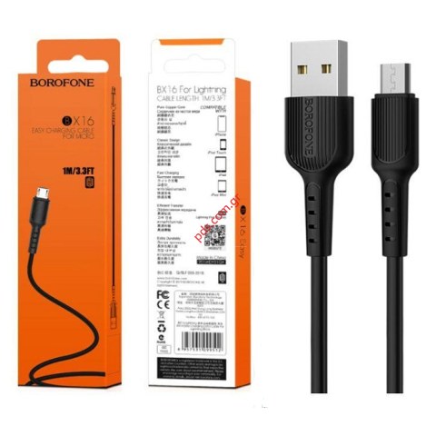 Cable Borofone MicroUSB BX16 1M Black BOX Cable Borofone MicroUSB BX16 1M Black BOX