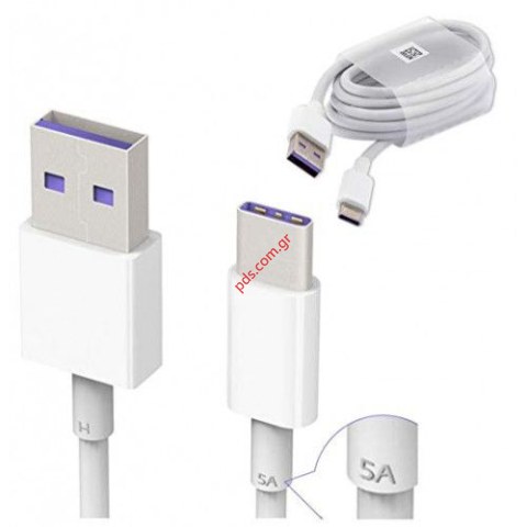 Original Cable Huawei HL1289 5A Type C σε USB Male 3.1 Fast Charging Bulk