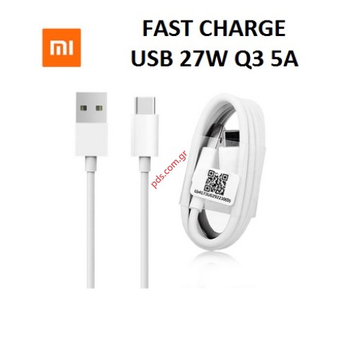 Original cable XIAOMI USB Type-C 27W Q3 5A Fast Quick charge white Bulk Original cable XIAOMI USB Type-C 27W Q3 5A Fast Quick charge white Bulk