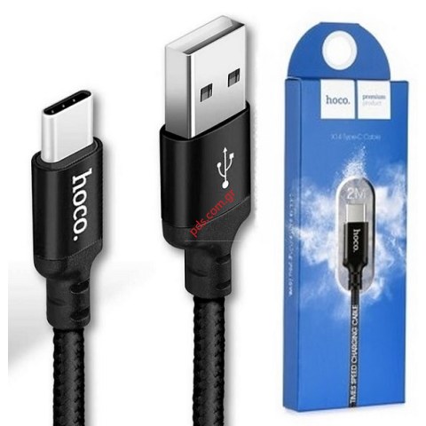 Καλώδιο MicroUSB B Hoco X14 Fast 3A 2M Black Box Times Speed σε μαύρο χρώμα