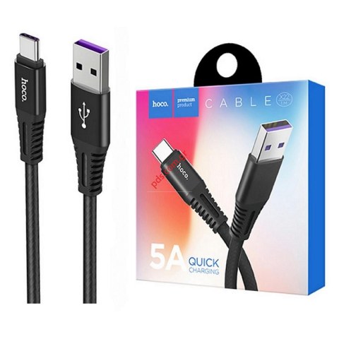 Καλώδιο σύνδεσης Κορδόνι Hoco X22 Black USB σε USB-C Fast Charging 5.0A Μαύρο 1M Box