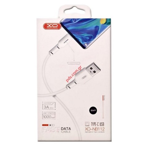 Καλώδιο USB XO NB112 TYPE-C 3.0A 1M White σε λευκό χρώμα Box (FAST CHARGING)