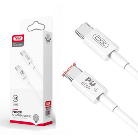 Καλώδιο XO NB-Q190A PD USB-C σε USB-C 1,0m 60W white Box