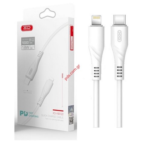 Καλώδιο XO NB122 18W Lightning 8 pin to Type-C White σε λευκό χρώμα BOX