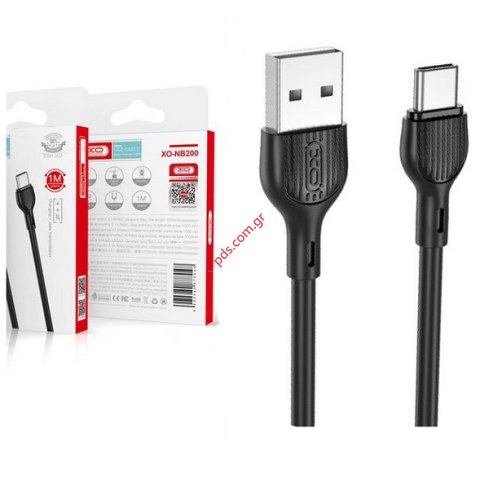 Καλώδιο XO NB200 Fast 2.1A USB A / Type C Black 1.0μ Μαύρο Box