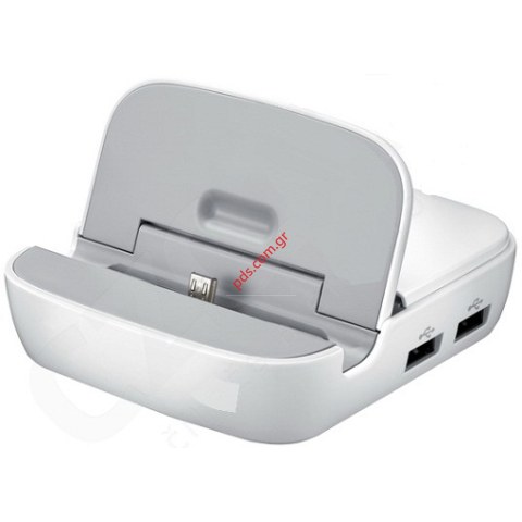 Γνήσιος επιτραπέζιος φορτιστής Samsung EDD-S20E Galaxy Note II N7100 σε λευκό χρώμα.