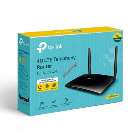Desktop Router TP-Link TL-MR6500v v2.0, N300 4G LTE Voice and internet VoLTE/CSFB/VoIP WiFi Voice & internet Black Box