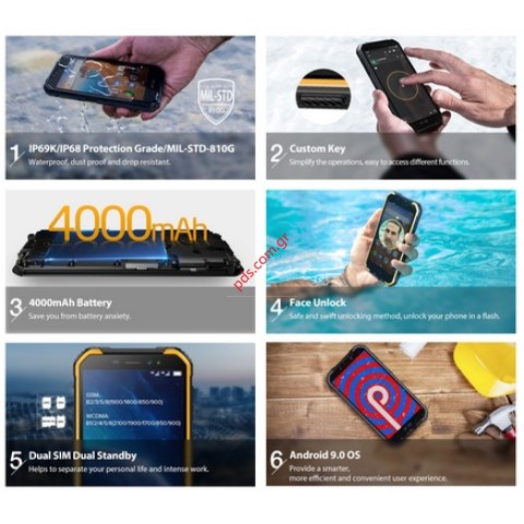 Κινητό τηλέφωνο αδιάβροχο Ulefone Armor X6 2/16MB Smartphone Waterproof IP68 Black  