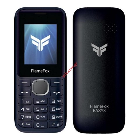 Κινητό τηλέφωνο FlameFox Easy3 Dual Sim με πληκτρολόγιο LCD 1.77 Blue Black με Bluetooth BOX