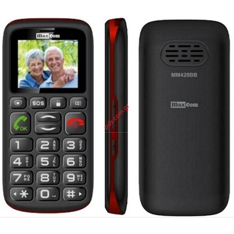 Κινητό τηλέφωνο Maxcom MM428BB (Dual Sim) 1.8 με Μεγάλα Πλήκτρα, Ραδιόφωνο (Λειτουργεί χωρίς Handsfree), Φακό και Πλήκτρο Έκτακτης Ανάγκης Μαύρο 
