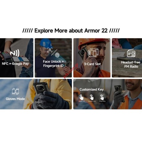 Κινητό τηλέφωνο Smartphone Ulefone 22, 6.58 inch 8GB, 128GB, Lion 6600mAh, Black μαύρο χρώμα IP68/69 Box