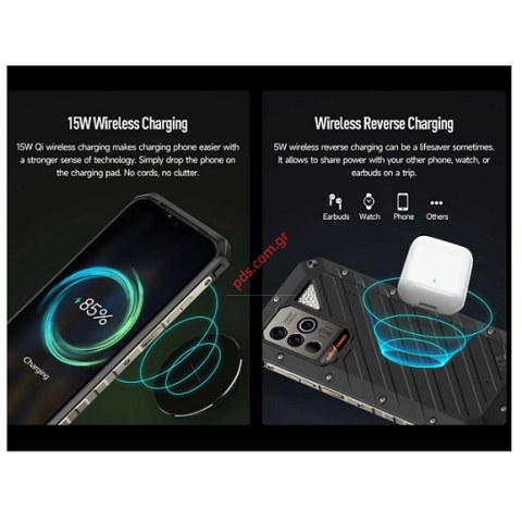 Κινητό τηλέφωνο Smartphone Ulefone Power Armor 19, 6.58 inch 12/256GB, Lion 9600mAh, Black μαύρο χρώμα IP68/69 Android 12 Radio FM GPS Box