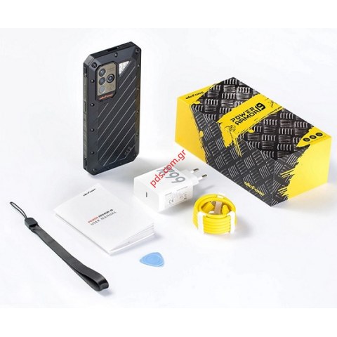 Κινητό τηλέφωνο Smartphone Ulefone Power Armor 19, 6.58 inch 12/256GB, Lion 9600mAh, Black μαύρο χρώμα IP68/69 Android 12 Radio FM GPS Box