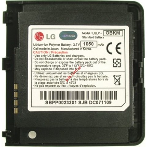Original battery for LG KS20 (LGLP-GBKM-3) Lithium-Ion Polymer 1050 mah 3,7volt