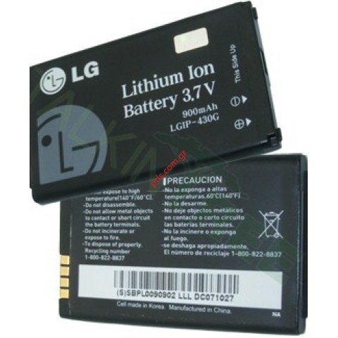 Original battery LG KU380, KP100, KP260, CE110 Li-Ion 3.7V, 900mAh Original battery LG KU380, KP100, KP260, CE110 Li-Ion 3.7V, 900mAh