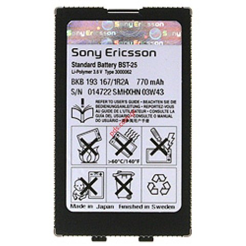 Γνήσια μπαταρία SONYERICSSON BST-25 T610, T630 Lion 770mah Bulk (ΕΞΑΝΤΛΗΘΗΚΑΝ) Γνήσια μπαταρία SONYERICSSON BST-25 T610, T630 Lion 770mah Bulk (ΕΞΑΝΤΛΗΘΗΚΑΝ)