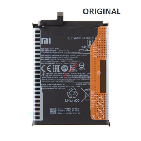 Γνήσια μπαταρία Xiaomi BN57 Poco X3 (M2007J20CG) Lion 5160mAh Bulk ORIGINAL Γνήσια μπαταρία Xiaomi BN57 Poco X3 (M2007J20CG) Lion 5160mAh Bulk ORIGINAL