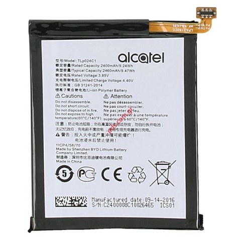 Μπαταρία Alcatel A3 (5046D) OEM TLP024C7, TLP024C1 OEM Lion 2400mah (CHINA QUALITY) Bulk Μπαταρία Alcatel A3 (5046D) OEM TLP024C7, TLP024C1 OEM Lion 2400mah (CHINA QUALITY) Bulk