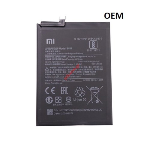 Μπαταρία BN53 Xiaomi Redmi Note 9 Pro (M2003J6B2G) OEM Lion 5020mAh Bulk Μπαταρία BN53 Xiaomi Redmi Note 9 Pro (M2003J6B2G) OEM Lion 5020mAh Bulk