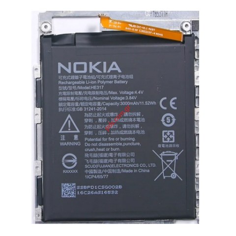 Mπαταρία Nokia 6 (HE317, HE316) TA-1000 OEM Li-Ion Polymer 3000mah Internal (6,2X7,7X4,12CM) Mπαταρία Nokia 6 (HE317, HE316) TA-1000 OEM Li-Ion Polymer 3000mah Internal (6,2X7,7X4,12CM)