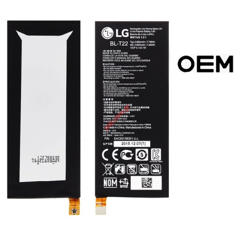 Battery (OEM) BL-T22 LG H650 Zero Lion 2050mah (INCELL). Battery (OEM) BL-T22 LG H650 Zero Lion 2050mah (INCELL).