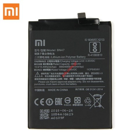 Μπαταρία (OEM) BN47 Xiaomi RedMi 6 Pro Lion 4000mAh INTERNAL Μπαταρία (OEM) BN47 Xiaomi RedMi 6 Pro Lion 4000mAh INTERNAL