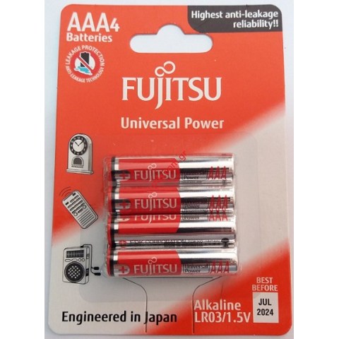 Αλκαλική μπαταρία Fujitsu LR03 AAA UNI Pack 4P (1.5V - Type AAA / MN2400 / LR03 Pack of 4 pcs)