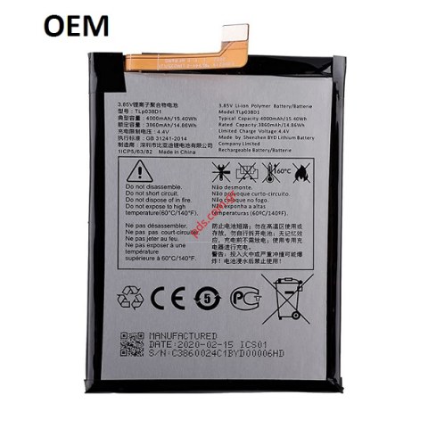 Συμβατή μπαταρία ALCATEL 1S (2020) 5028D/5030D TLP038D1 TLP038D7 OEM Lion 4000mAh 3.8V BULK  Συμβατή μπαταρία ALCATEL 1S (2020) 5028D/5030D TLP038D1 TLP038D7 OEM Lion 4000mAh 3.8V BULK