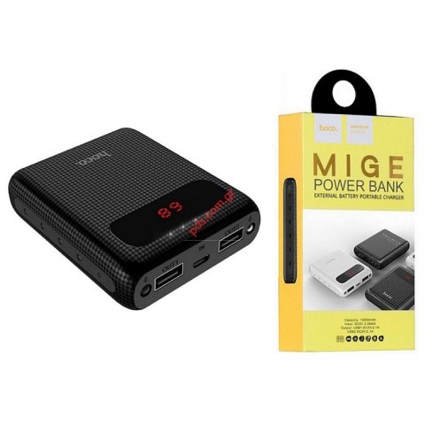 Εξωτερική μπαταρία Power Bank HOCO B20 Mige 10.000mAh Black με ενισχυμένη χωρητικότητα για πολλούς τύπους κινητών