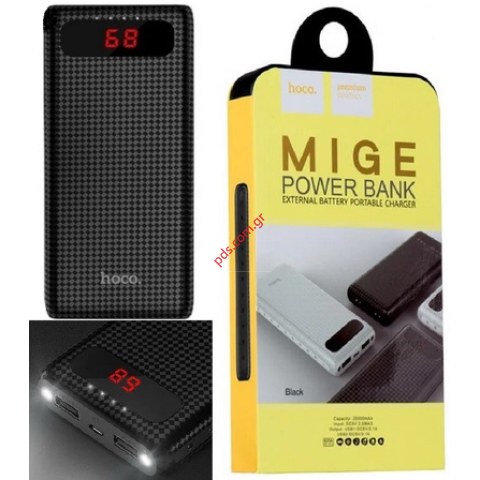 Εξωτερική μπαταρία Power Bank HOCO B20A Mige 20000mAh Black με ενισχυμένη χωρητικότητα για πολλούς τύπους κινητών