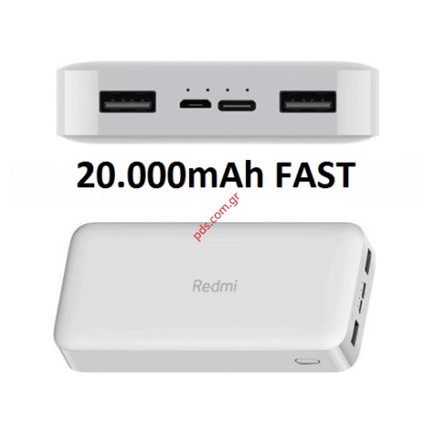 Εξωτερική μπαταρία Power Bank Xiaomi VXN4285GL Lion 20000MAH 18W Fast Charge White σε λευκό χρώμα