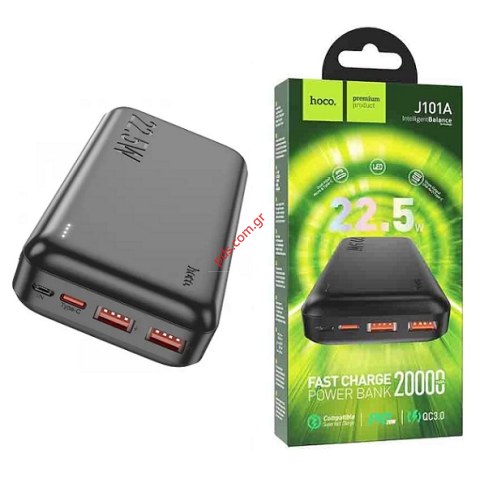 Φορτιστής μπαταρία Power bank Hoco J101A Astute 20000mAh με USB 1/USB 2 22.5W USB-C 20W 5V/3A και LED Ένδειξη Μπαταρίας Box