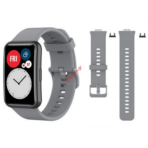 Ανταλλακτικό Λουράκια Σιλικόνης Huawei Watch FIT Elegant Grey (1 Τεμάχιο) 22mm γκρί Ανταλλακτικό Λουράκια Σιλικόνης Huawei Watch FIT Elegant Grey (1 Τεμάχιο) 22mm γκρί