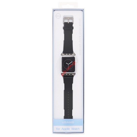 Δερμάτινο λουράκι για Apple Watch 38mm Black Band σε μαύρο χρώμα Δερμάτινο λουράκι για Apple Watch 38mm Black Band σε μαύρο χρώμα