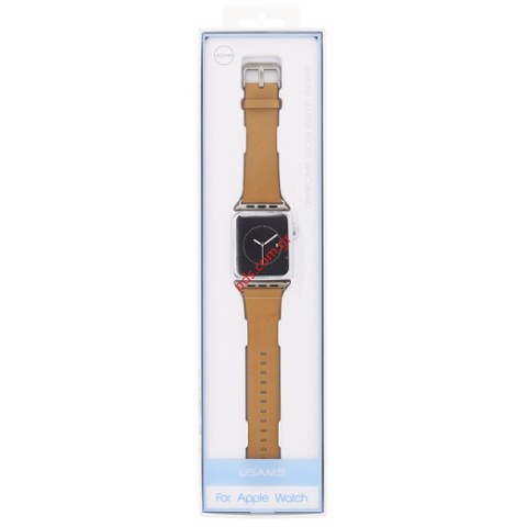 Δερμάτινο λουράκι για Apple Watch 42mm Brown Band σε μπέζ χρώμα Δερμάτινο λουράκι για Apple Watch 42mm Brown Band σε μπέζ χρώμα