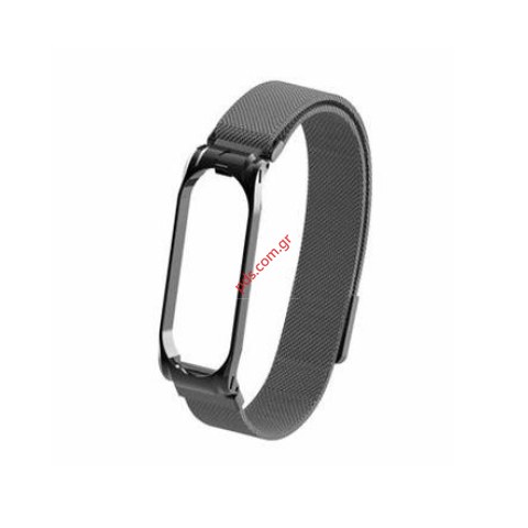Λουράκι μαγνητικό Xiaomi Mi Band 5 (TC-660) Black magnetic metalic Band σε μαύρο χρώμα Λουράκι μαγνητικό Xiaomi Mi Band 5 (TC-660) Black magnetic metalic Band σε μαύρο χρώμα