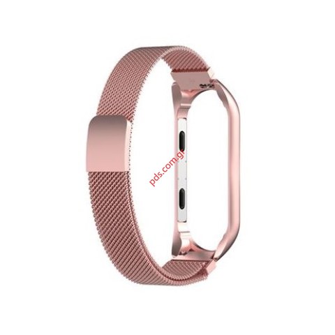 Λουράκι μαγνητικό Xiaomi Mi Band 5 (TC-662) Rose Gold magnetic metalic Band σε ροζ χρυσό χρώμα Λουράκι μαγνητικό Xiaomi Mi Band 5 (TC-662) Rose Gold magnetic metalic Band σε ροζ χρυσό χρώμα