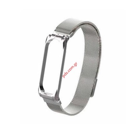 Λουράκι μαγνητικό Xiaomi Mi Band 5 (TC-686) Silver magnetic metalic Band σε ασημί χρώμα Λουράκι μαγνητικό Xiaomi Mi Band 5 (TC-686) Silver magnetic metalic Band σε ασημί χρώμα
