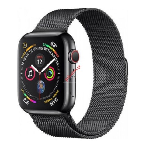 Λουράκι Μεταλικό Apple iWatch 1/2/3/4/5/6/SE 42/44mm Black Stainless steel σε μαύρο χρώμα Λουράκι Μεταλικό Apple iWatch 1/2/3/4/5/6/SE 42/44mm Black Stainless steel σε μαύρο χρώμα
